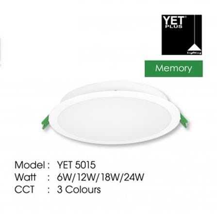 YETPLUS RECESSED DOWNLIGHT LED 5015 18W 3COLOR ROUND 6"