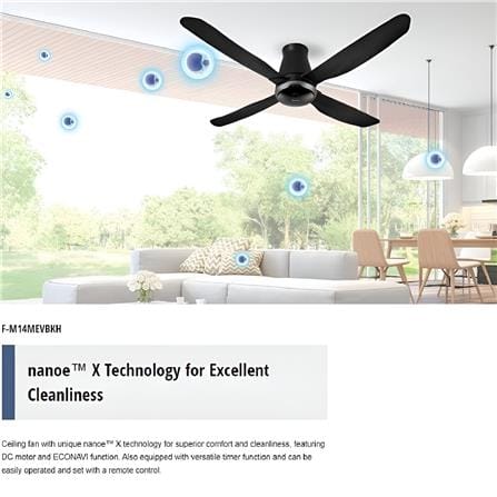 PANASONIC CEILING FAN F-M14MEVBKH 4BLADE 56INCH