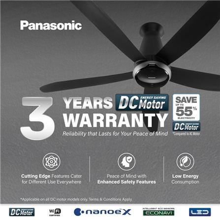 PANASONIC CEILING FAN F-M14MEVBKH 4BLADE 56INCH