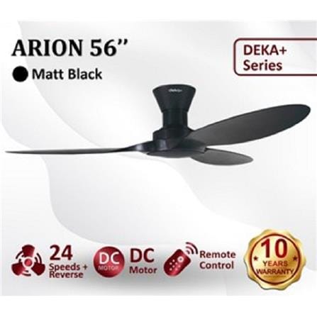 DEKA CEILING FAN ARION 3BLADES MATT BLACK 56INCH
