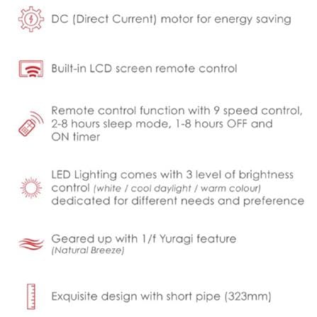 KDK CEILING FAN K15UW-QEY ELEGANT GREY 5B 60"