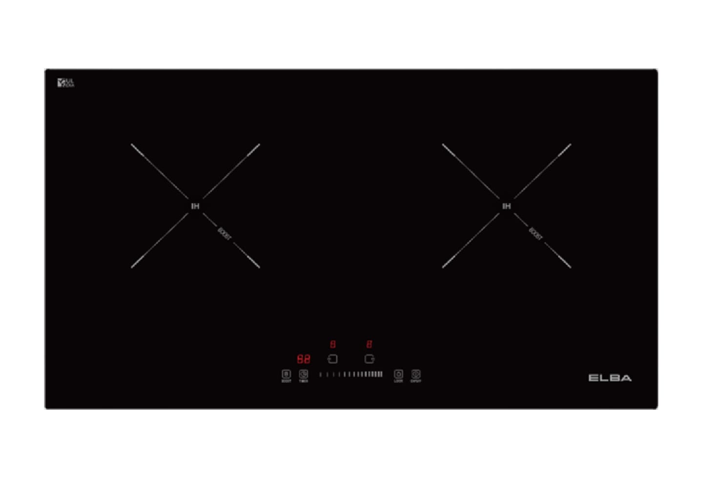 ELBA INDUCTION HOB EIC-Q7092ST(BK) 2BURNER 71CM VULKERA GLASS