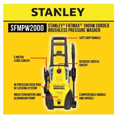 STANLEY HIGH PRESSURE CLEANER 1800W/135BAR SFMPW2000 (INDUCTION MOTOR)
