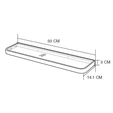 MOYA GLASS SHELF NXT210-85 STAINLESS STEEL