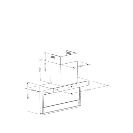 LIVINOX CHIMNEY HOOD LCH-COPPERDC-GM-90 90CM GUN METAL 2150M3/H