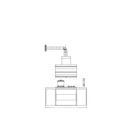 LIVINOX CHIMNEY HOOD LCH-COPPERDC-GM-90 90CM GUN METAL 2150M3/H