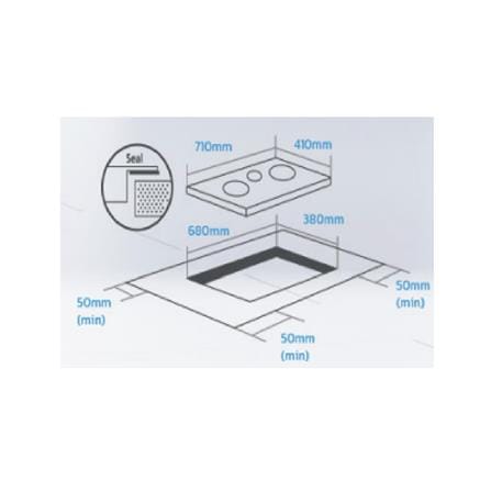 ELBA CERAMIC HOB ECH-Q7033ST(BK) 3ZONES 71CM