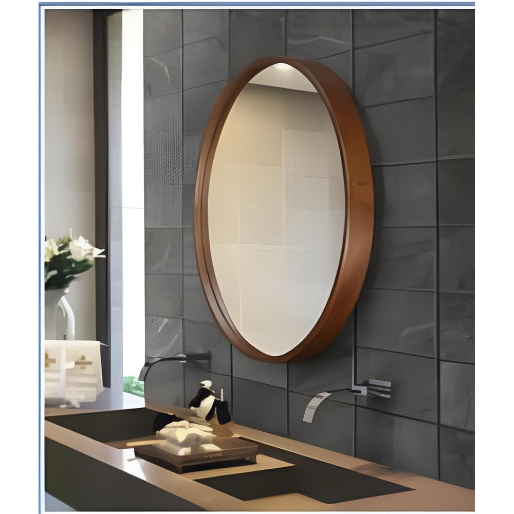GLOREX WOODEN FRAME MIRROR GLC4001W/W 56CM WALNUT