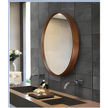 GLOREX WOODEN FRAME MIRROR GLC4001W/W 56CM WALNUT