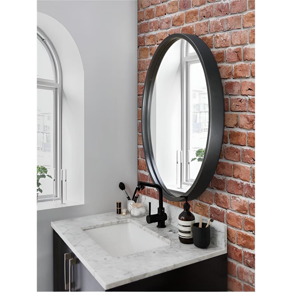 GLOREX WOODEN FRAME MIRROR GLC4001W/B 56CM BLACK