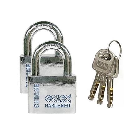 COLEX HARDENED STEEL PADLOCK ZK502 50MM 2 EACH