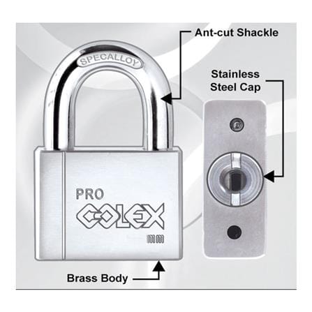 COLEX PRO ANTI-CUT SINGLE PADLOCK RA501 50MM