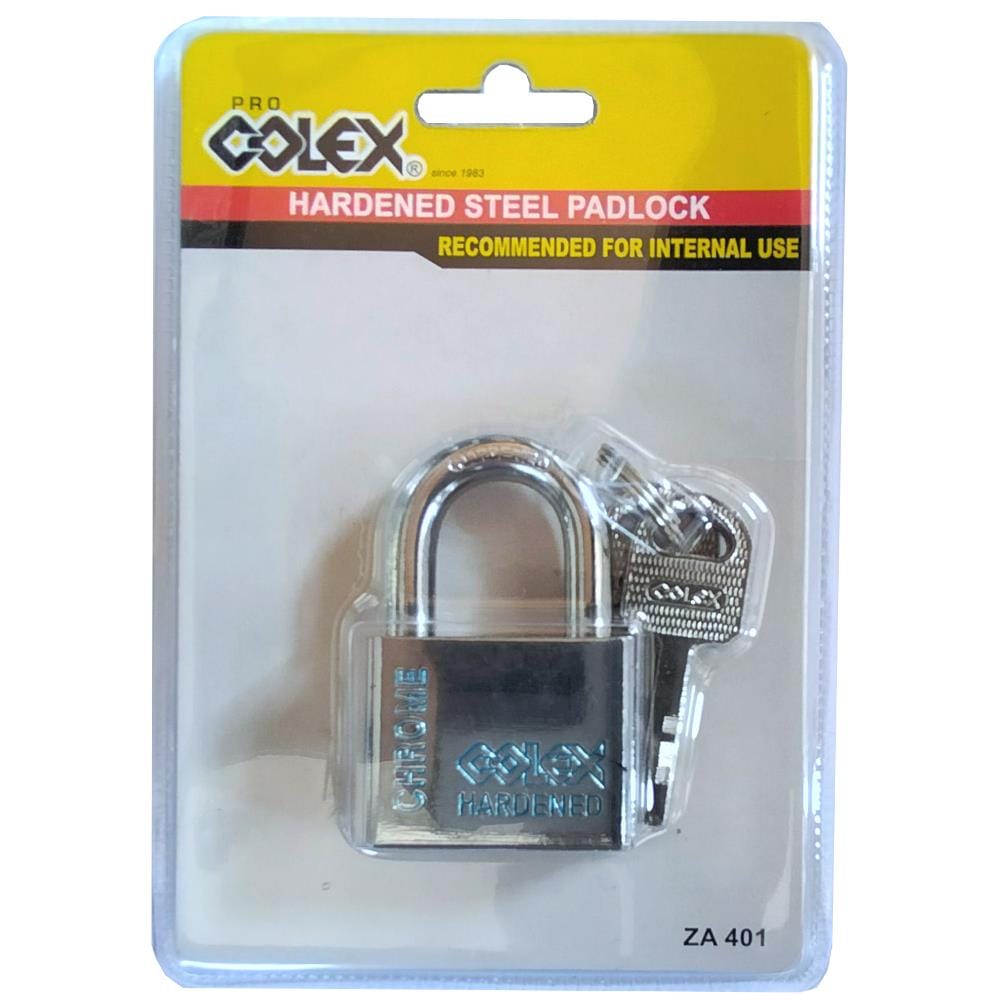 COLEX HARDENED STEEL SINGLE PADLOCK ZA401 40MM