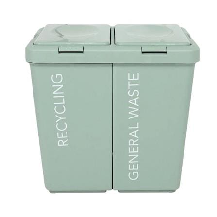 DUAL DUSTBIN 18+18L STACKO CIRCULAR PRODUCT LIGHT GREEN