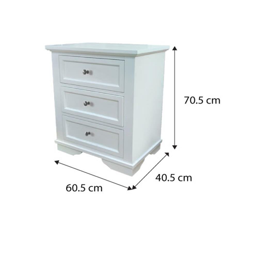 SNOOZELAND CORNWALL BEDSIDE TABLE WHITE