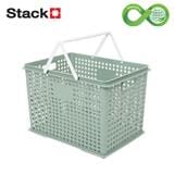 STORAGE BOX WITH HANDLE STACKO SIZE L CIRCULAR PRODUCT GREEN 39.5X27.5X26.5CM