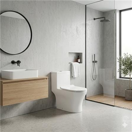 AKRON 1P TOILET WCO-88202-M 6/3L S-TRAP 250MM WHITE