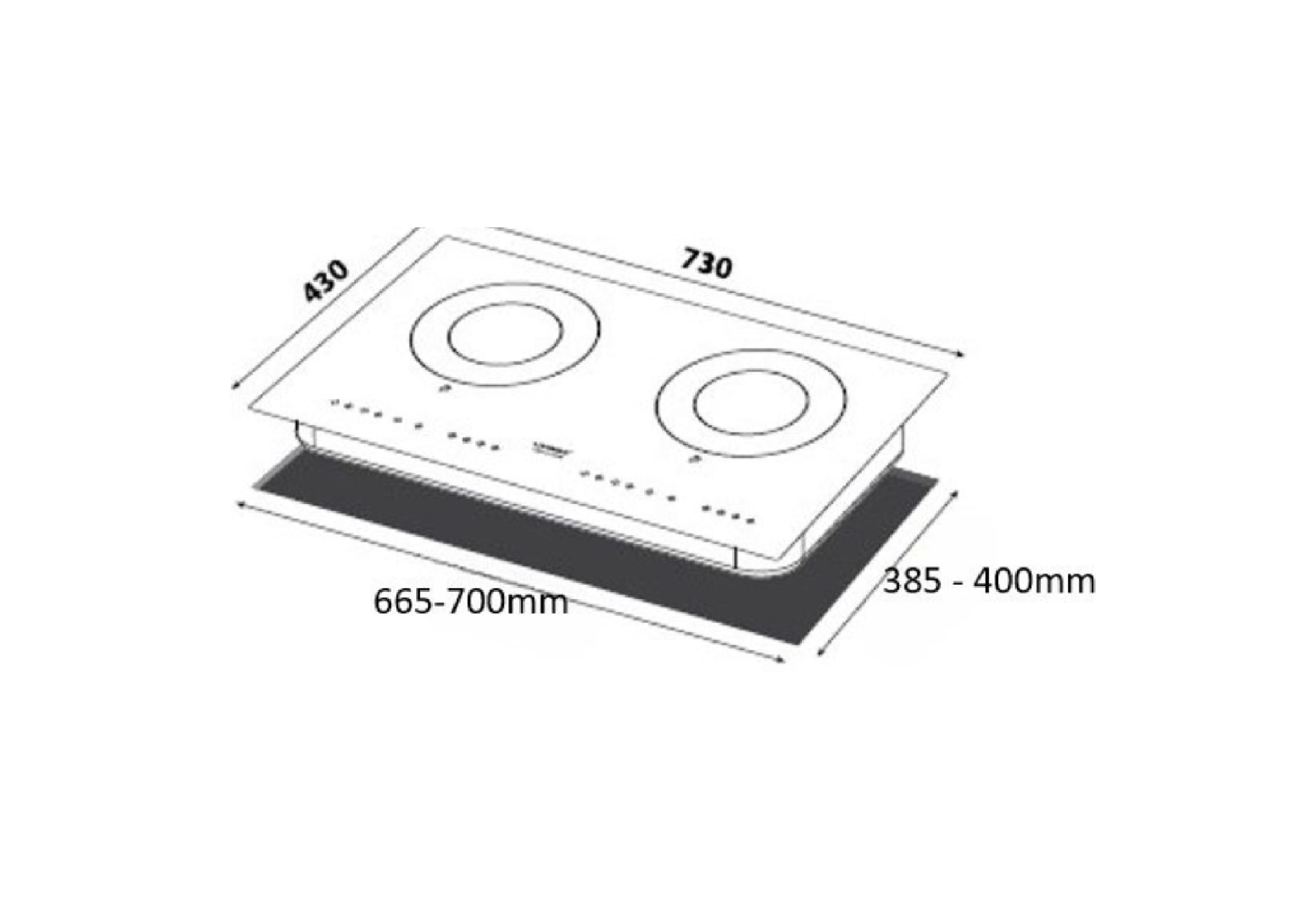 LIVINOX CERAMIC+INDUCTION HOB LEH-5118ICS 2200WATT 73CM