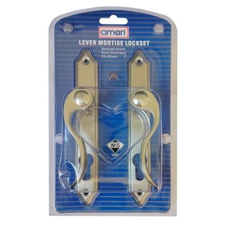 AMAN ENTRANCE LEVER MORTISE LOCK 8241 CHROME SATIN