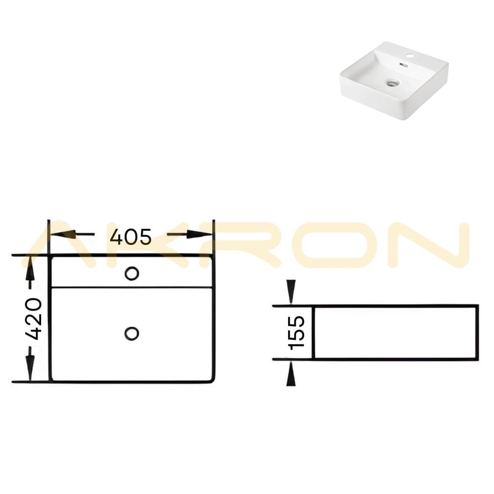 AKRON WALL HUNG WASHBASIN WLWHAC-561 WHITE