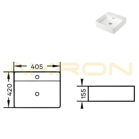 AKRON WALL HUNG WASHBASIN WLWHAC-561 WHITE