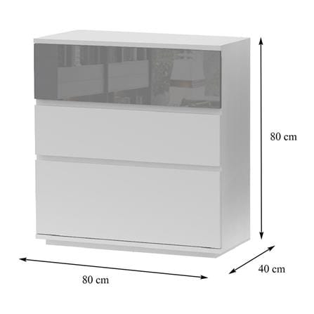 CHEST OF 3 DRAWERS FURDINI MEDIS HIGLOSS GREY [EXCLUSIVE FROM HOMEPRO THAILAND]