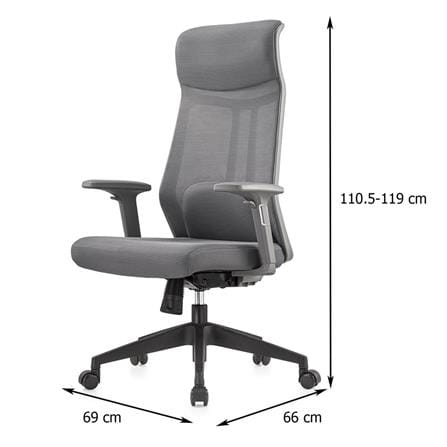 OFFICE CHAIR FURDINI TYLER A642-1 FABRIC GREY [EXCLUSIVE FROM HOMEPRO THAILAND]