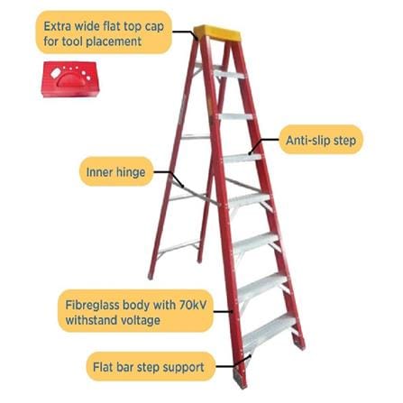 EVERLAST 10" SINGLE SIDED FIBERGLASS  LADDER (150KG) (SIRIM)