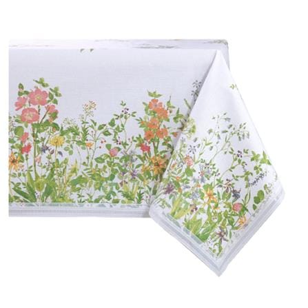 TABLE CLOTH FIELD OF FLOWERS 2M/EA/20M/ROLL WHITE