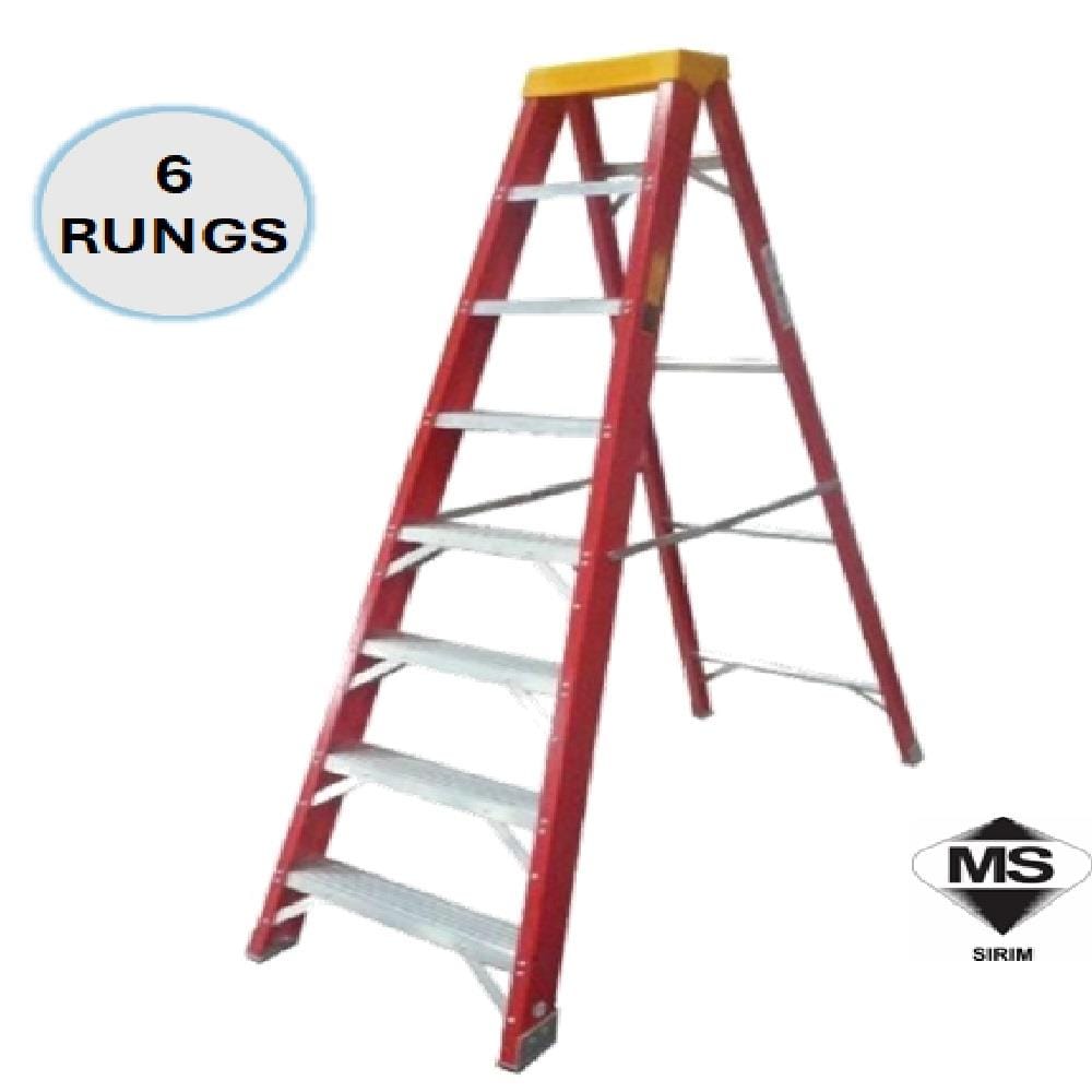 EVERLAST 6" SINGLE SIDED FIBERGLASS LADDER (150kg) (SIRIM)