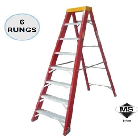 EVERLAST 6" SINGLE SIDED FIBERGLASS LADDER (150kg) (SIRIM)