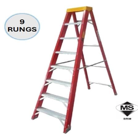 EVRL 9" SINGLE SIDED FIBERGLASS  LADDER (159kg) (SIRIM)