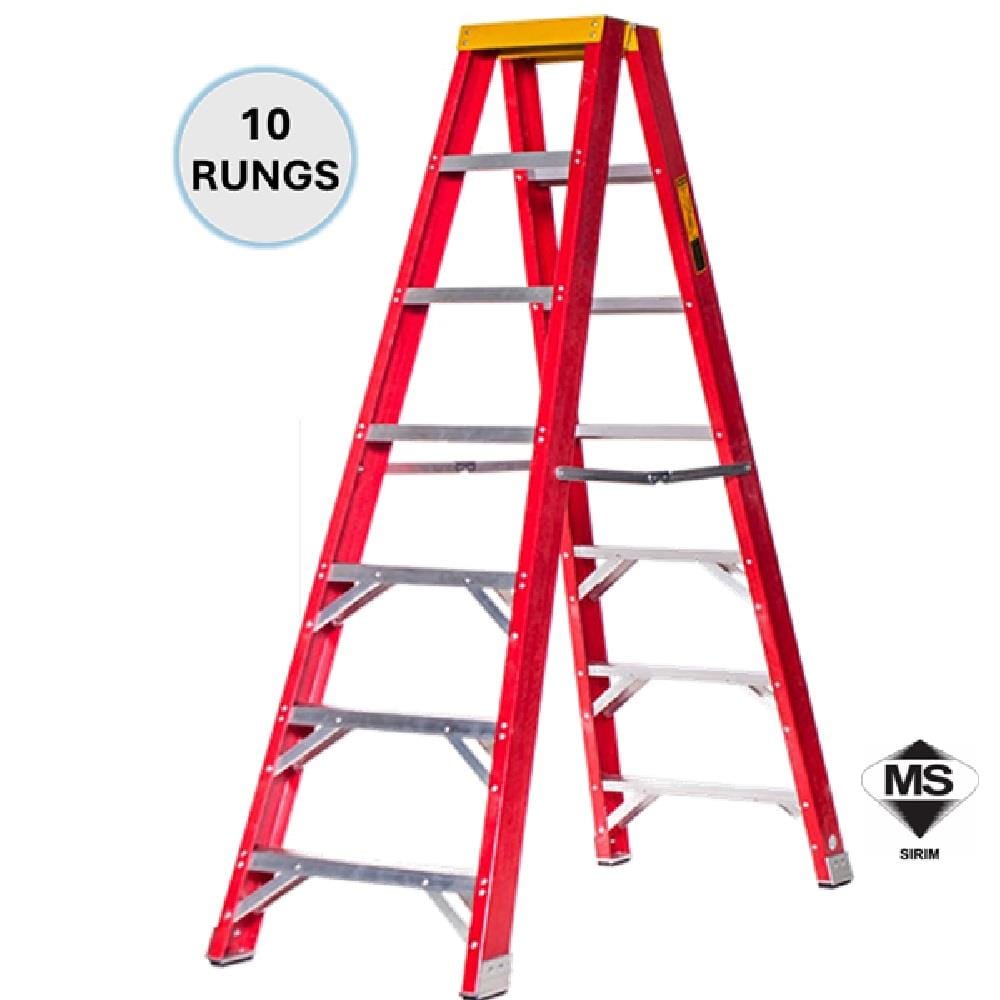 EVERLAST 10" DOUBLE SIDED FIBERGLASS  LADDER (150kg) (SIRIM)