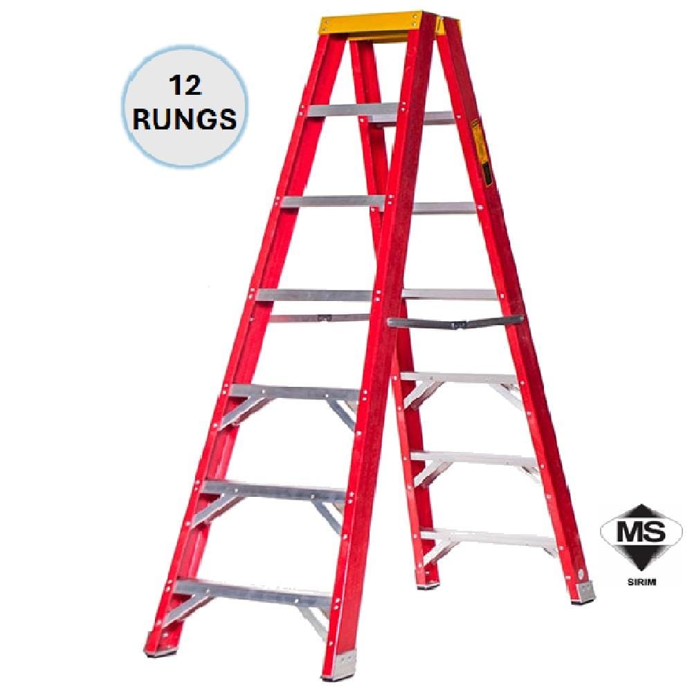EVERLAST 12" DOUBLE SIDED FIBERGLASS  LADDER (150kg) (SIRIM)