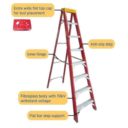 EVERLAST 12" DOUBLE SIDED FIBERGLASS  LADDER (150kg) (SIRIM)