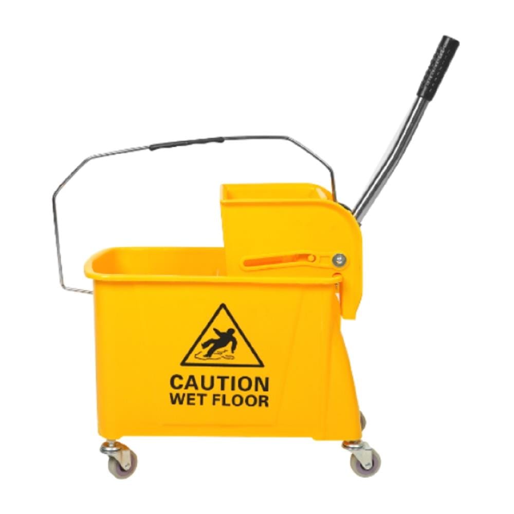MOP WRINGER BUCKET WITH CASTERS ACCO 21L YELLOW