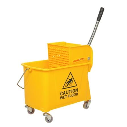 MOP WRINGER BUCKET WITH CASTERS ACCO 21L YELLOW