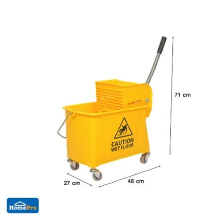 MOP WRINGER BUCKET WITH CASTERS ACCO 21L YELLOW