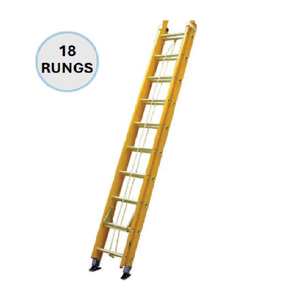 EVERLAST 18" FIBREGLASS DOUBLE EXTENSION LADDER (150kg) (SIRIM)