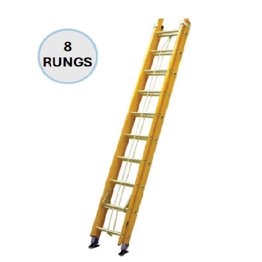 EVERLAST 8" FIBREGLASS DBL EXTENSION LADDER (150kg) (SIRIM)