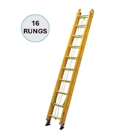 EVERLAST 16" FIBREGLASS DOUBLE EXTENSION LADDER (150kg) (SIRIM)