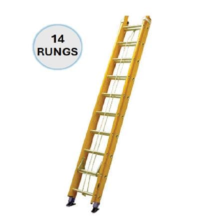 EVERLAST 14" FIBREGLASS DOUBLE EXTENSION LADDER (150kg) (SIRIM)