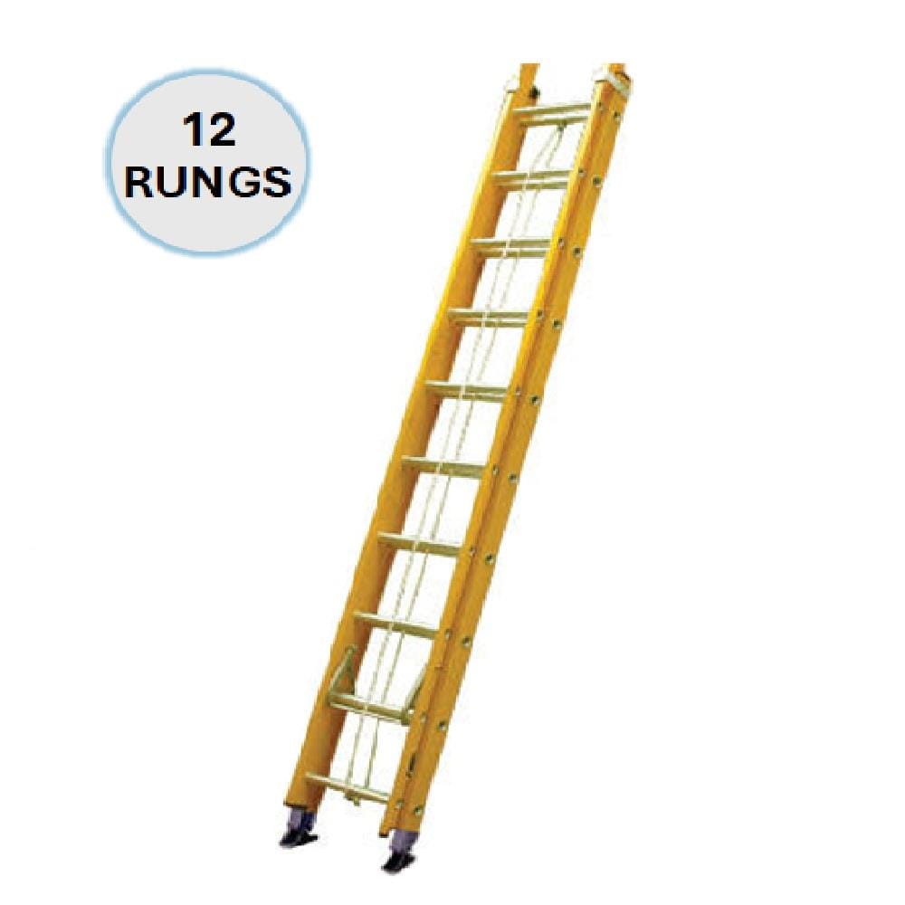 EVERLAST 12" FIBREGLASS DOUBLE EXTENSION LADDER (150kg) (SIRIM)