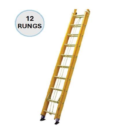 EVERLAST 12" FIBREGLASS DOUBLE EXTENSION LADDER (150kg) (SIRIM)