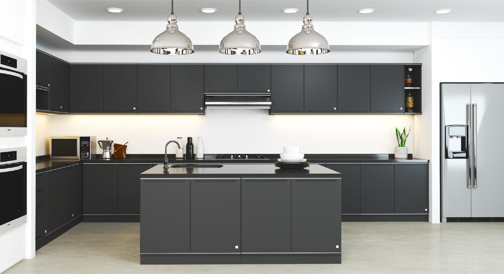 KING CORNER HANG CABINET CURVE GREY 90CM