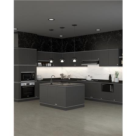 KING CORNER HANG CABINET CURVE GREY 90CM