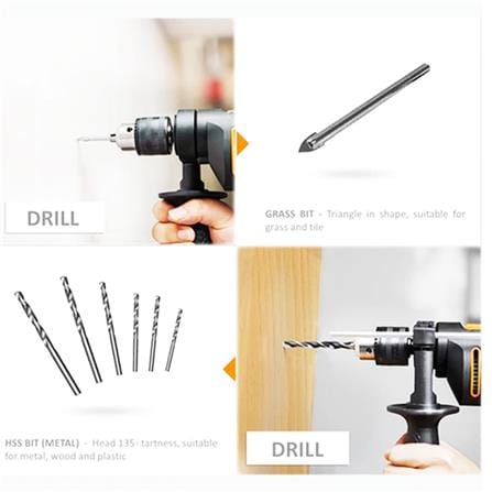 WORX IMPACT DRILL WITH 122PCS ACCESSORIES WX317.3 13MM 600W BLACK