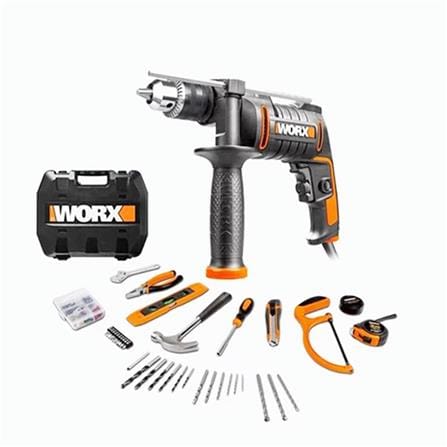 WORX IMPACT DRILL WITH 122PCS ACCESSORIES WX317.3 13MM 600W BLACK