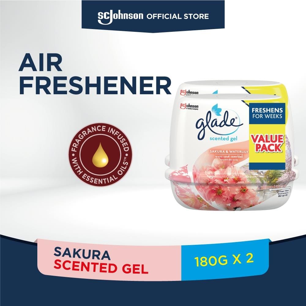 SCENTED GEL GLADE 180G TWIN PACK SAKURA