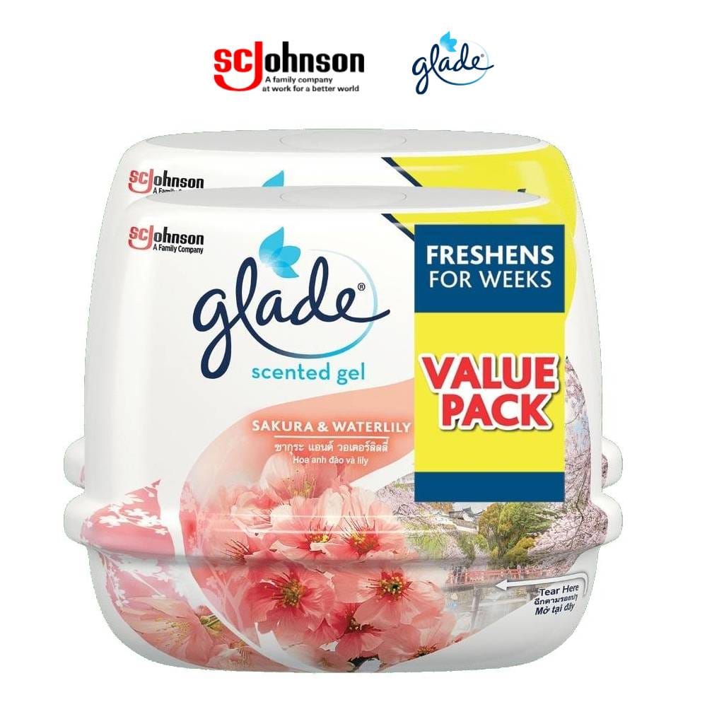 SCENTED GEL GLADE 180G TWIN PACK SAKURA